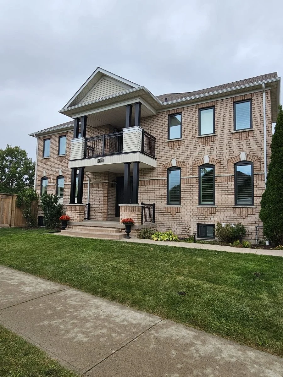 House exterior with installation van