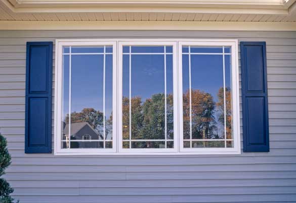 Installed windows on a home exterior