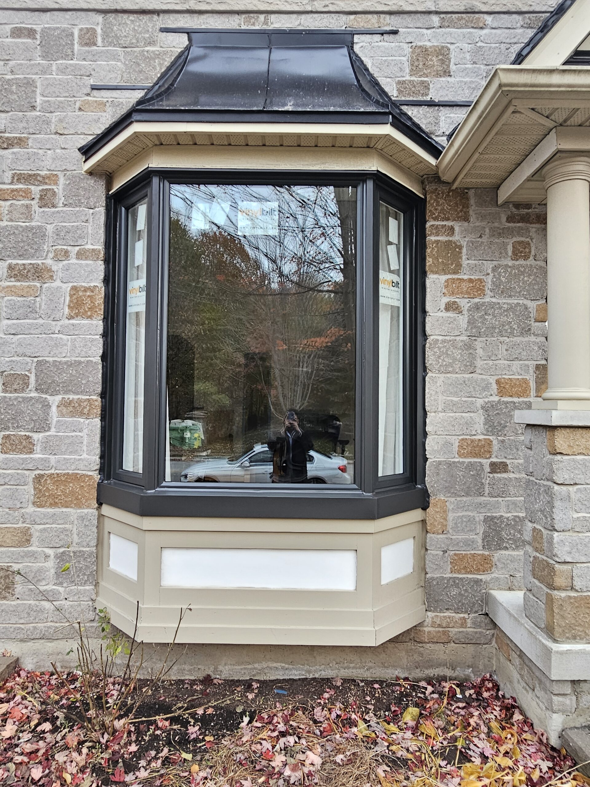 Installed windows on a home exterior