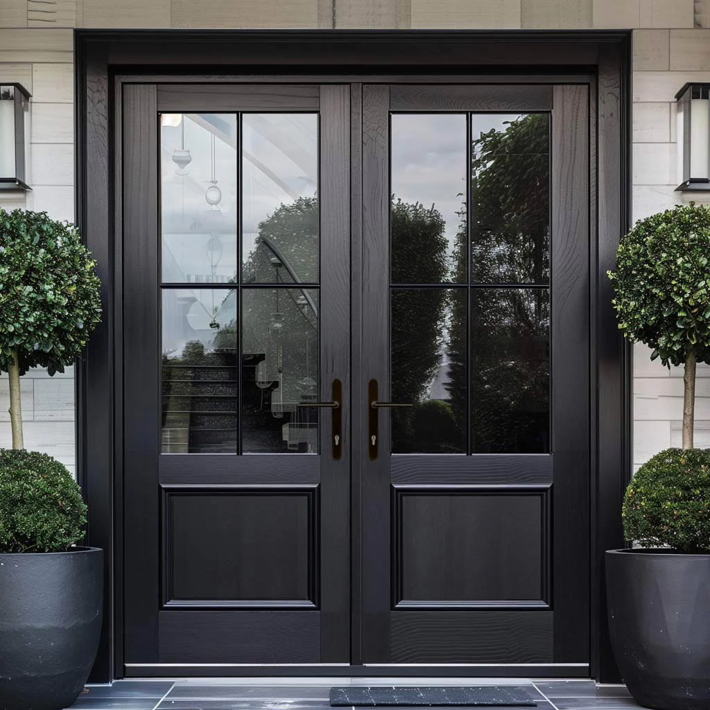 French doors with glass panels
