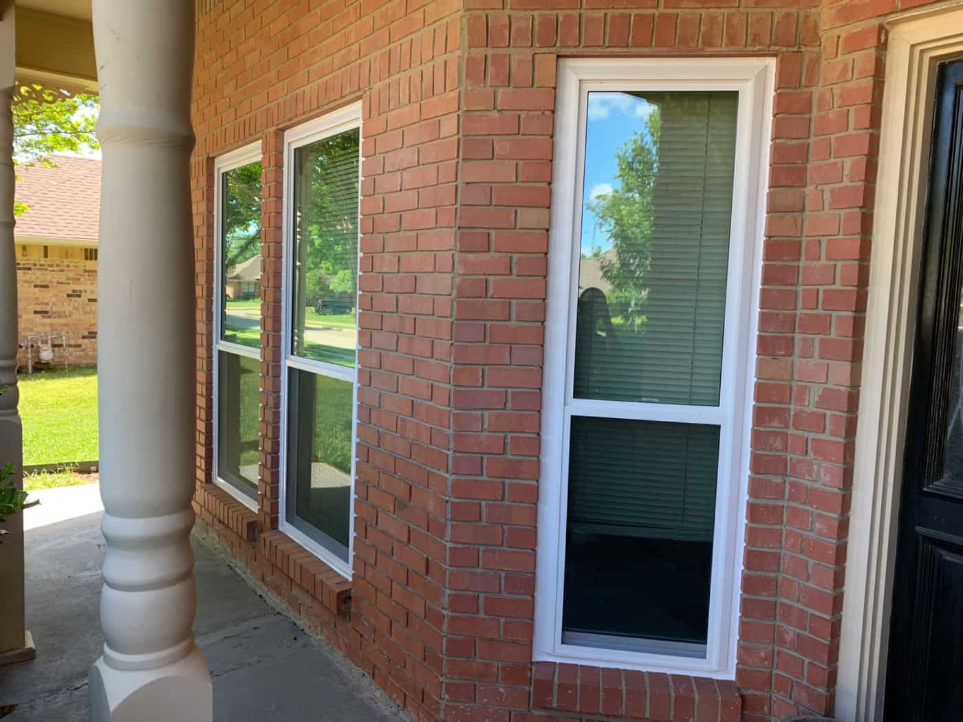 Installed windows on a home exterior